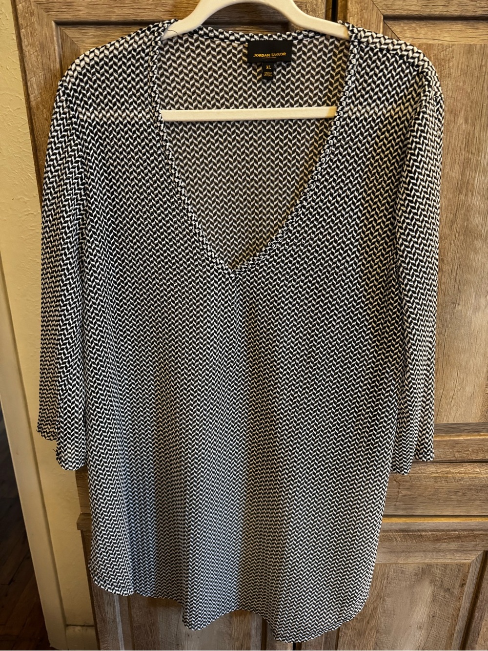 Michael Stars Black and White V-Neck Swim Coverup